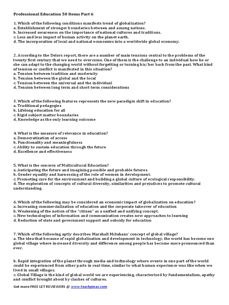 Part 6 Professional Education PDF PDF