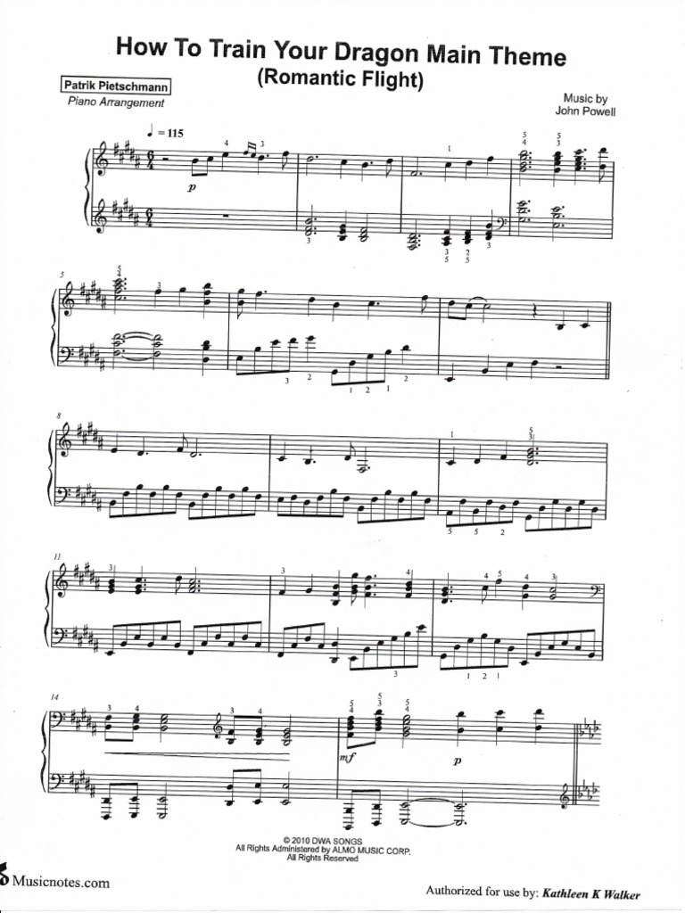 How To Train Your Dragon Piano Solo PDF