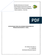 Estrategias para Solucionar Problemas de Produccion Escrita y Oral.