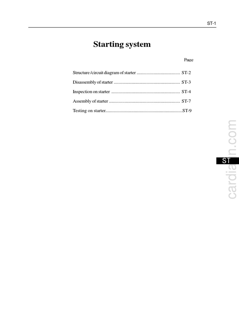 Starter System Overview and Testing Guide | PDF | Bearing (Mechanical ...