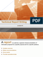Technical Report Writing: Lecture # 6