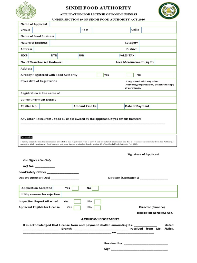 Sindh Food Business License Guide | PDF | License | Food Industry