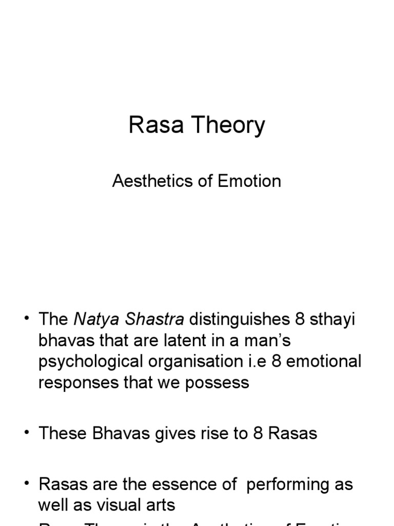 Rasa Theory: Aesthetics of Emotion | PDF | Religion & Spirituality