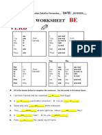BE Verb: Grammar Worksheet