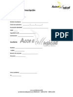 Formulario de Inscripción Musica PDF
