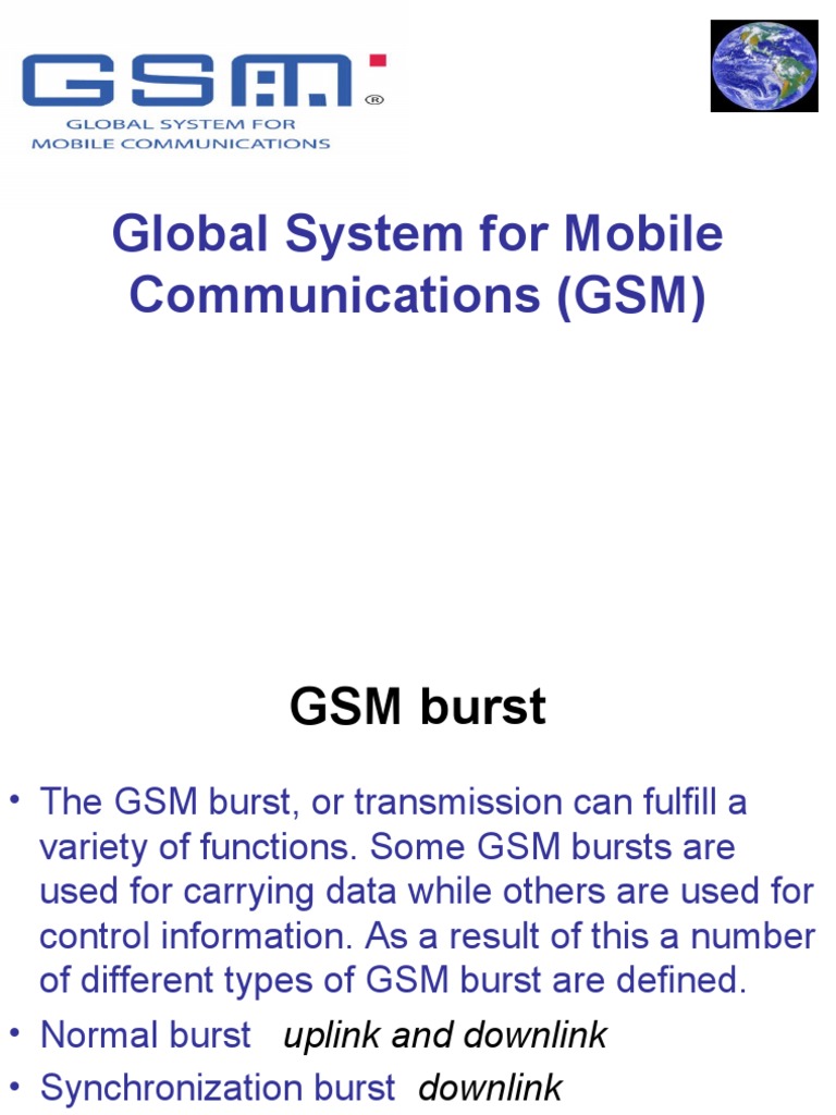 Global System For Mobile Communications (GSM) | PDF | Modulation | Gsm