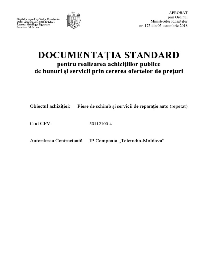 Documentatia Standard Cop - Signed | PDF