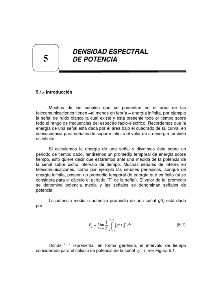 Densidad - Espectral de Potencia | PDF | Densidad espectral ...