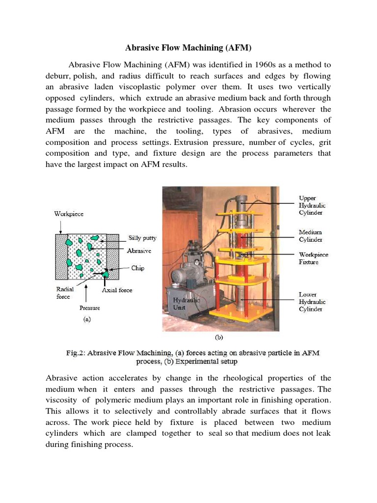 Abrasive Flow Machining (AFM) PDF Machining Diesel Engine