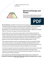 Electrical Energy, Power and Charge