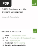 CS952 Database and Web Systems Development: Lecture 8: Accessibility