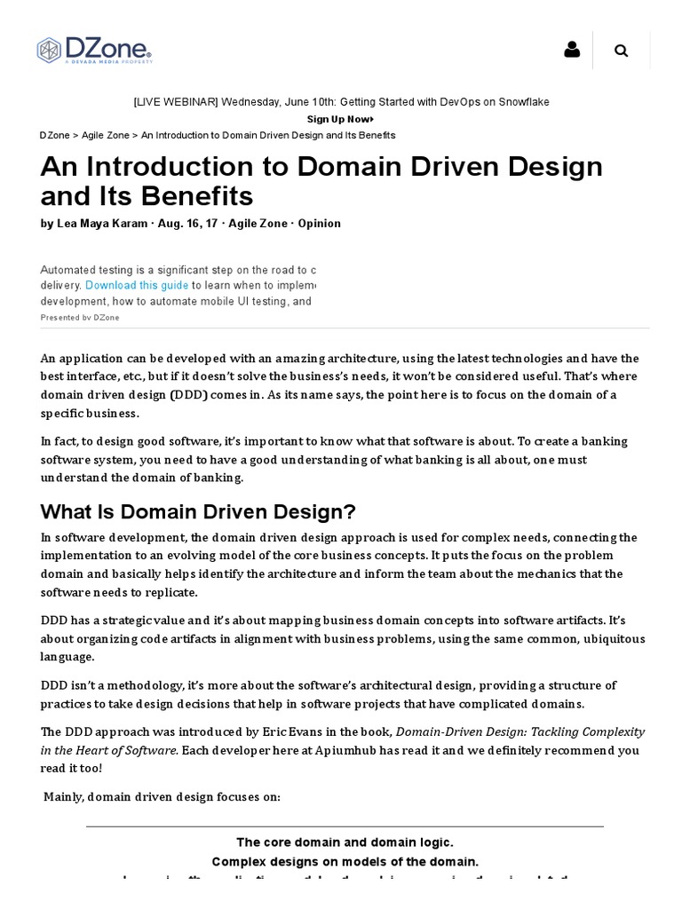 Domain Driven Design Benefits : DDD — Domain Driven Design – OXDQH