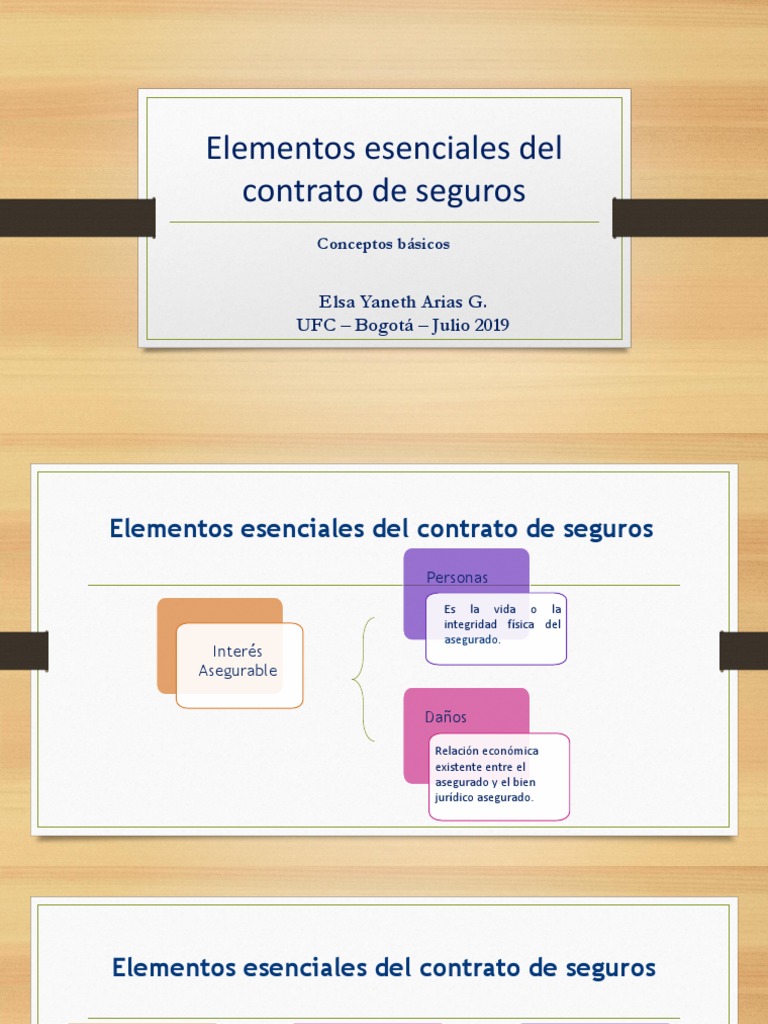 Elementos Esenciales Del Contrato de Seguros | PDF | Póliza de seguros ...