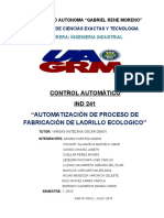 Automatización de proceso de fabricación de ladrillo ecológico