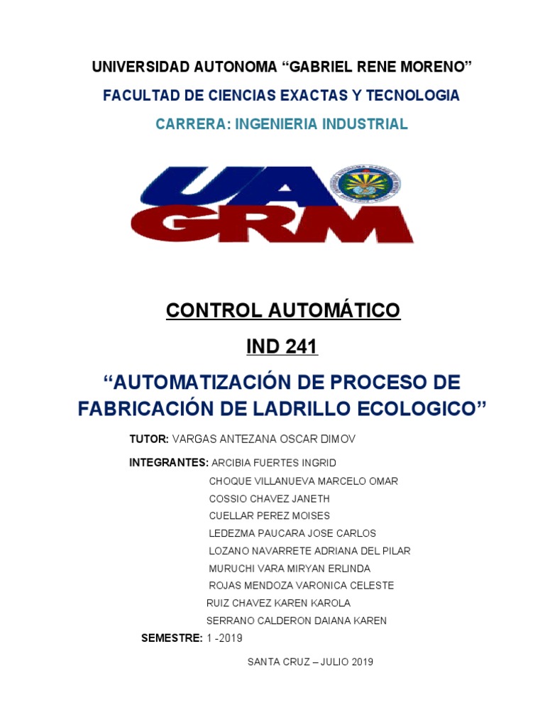 Automatización de Ladrillos Ecológicos | PDF | Relé | Controlador ...