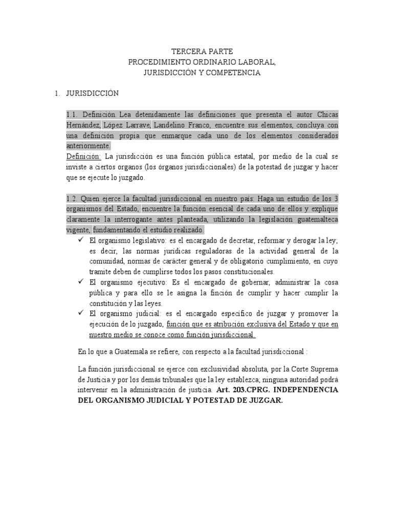 Jurisdicción y Competencia Laboral | PDF | Jurisdicción | Ley procesal