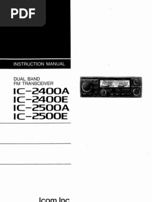 Icom Ic-2400 Ic-2500 Instruction Manual | PDF
