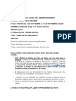 Grado 6° Actividad # 1 Emprendimiento Tercer Periodo Semana Del 7 de Septiembre Al 11 de Septiembre 2020 para Colocar en La Página Del Colegio