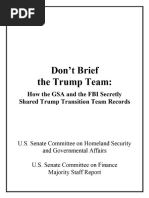 GOP Senate Report On FBI, GSA Abuse Against Trump Transition Team