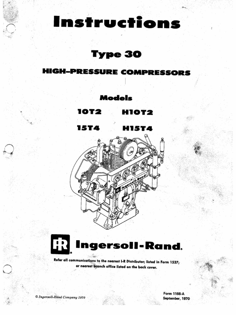 IngersollRand Type 30 (10T2 and 15T4) Manual PDF PDF