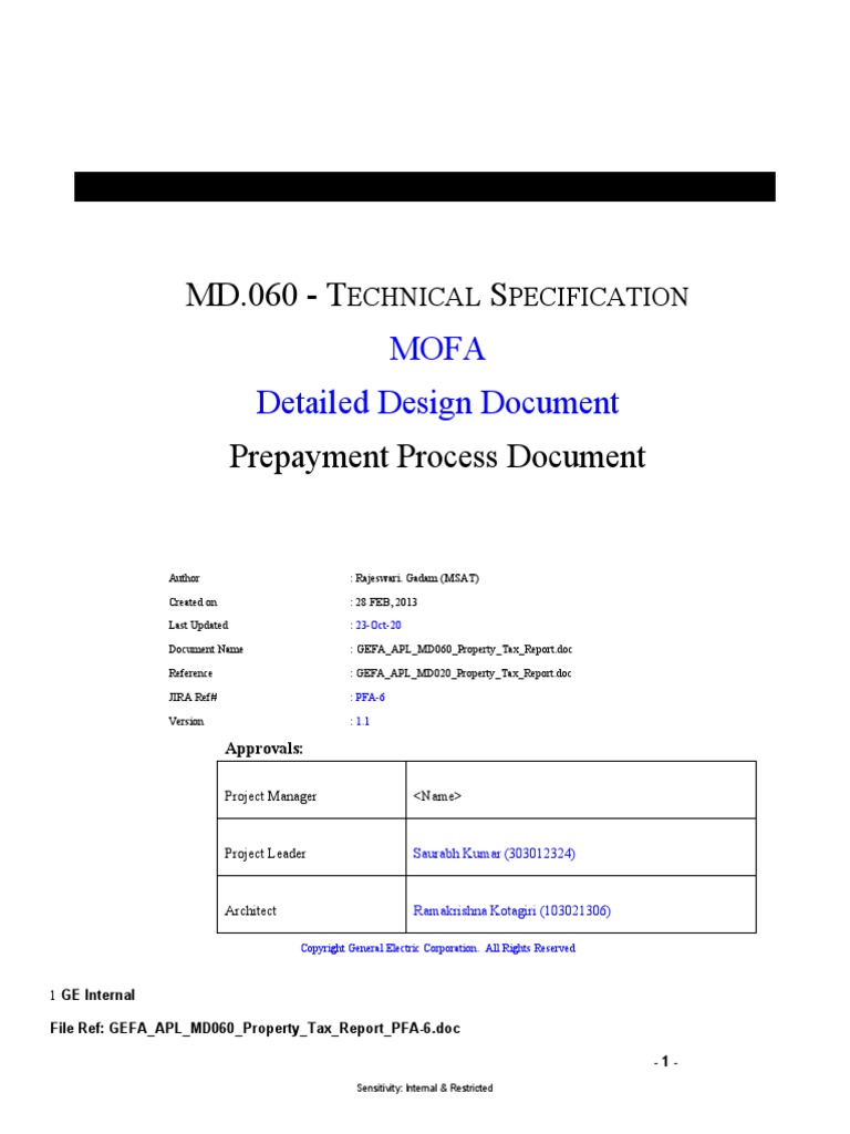 MD.060 - T S: Mofa Detailed Design Document | PDF | File Transfer ...