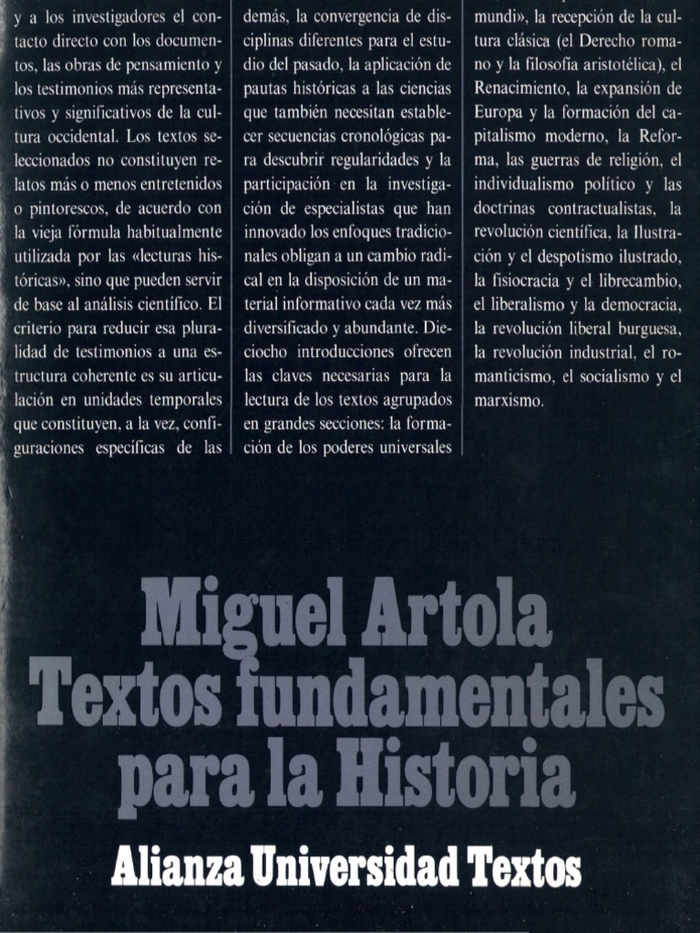 TEXTOS FUNDAMENTALES PARA LA HISTORIA MIGUEL ARTOLA intelligence overview