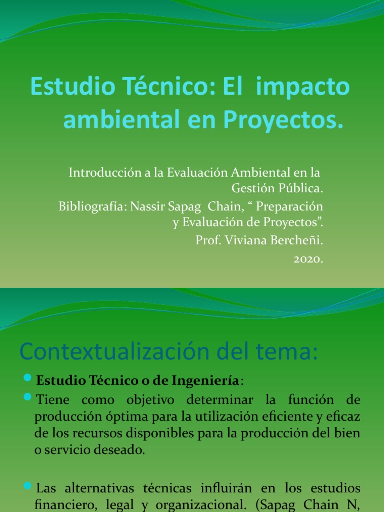 Evaluación Ambiental en Proyectos | PDF | Evaluación de impacto ...