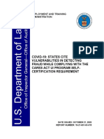 Covid-19: States Cite Vulnerabilities in Detecting Fraud While Complying With The Cares Act Ui Program Self-Certification Requirement