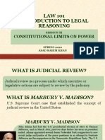 LAW 101 Introduction To Legal Reasoning: Constitutional Limits On Power