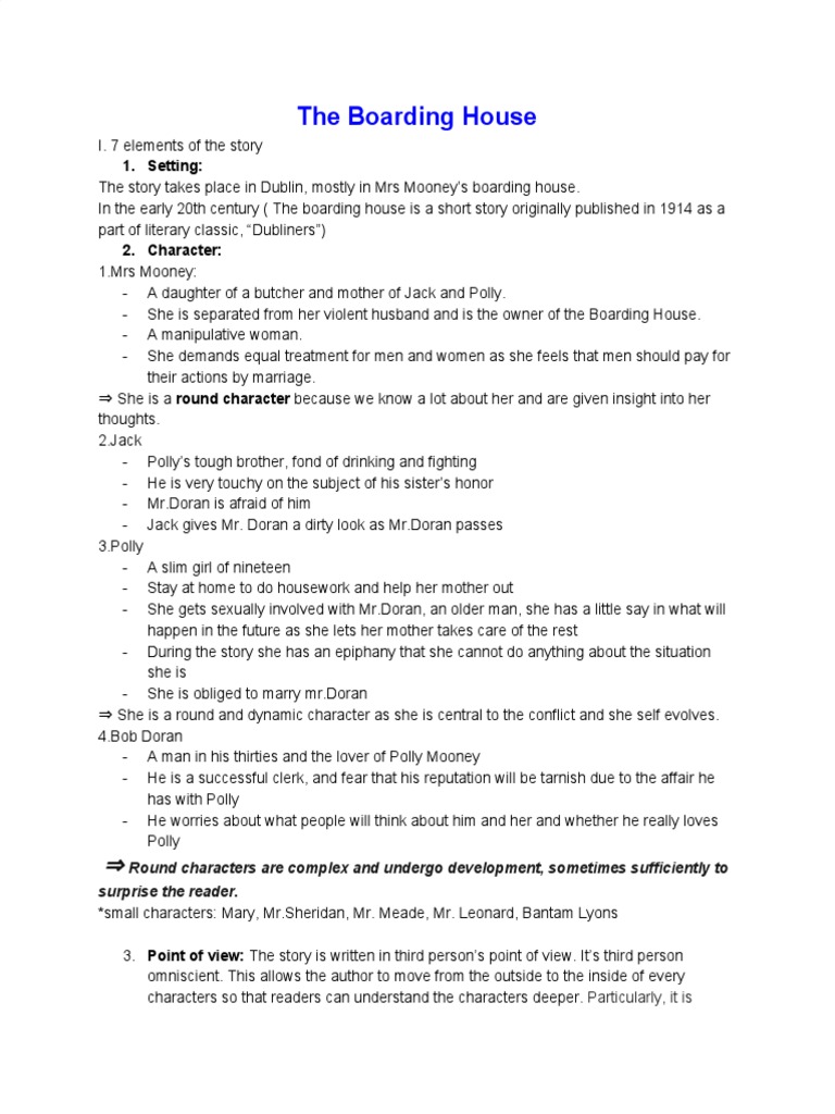 The Boarding House James Joyce PDF Narration