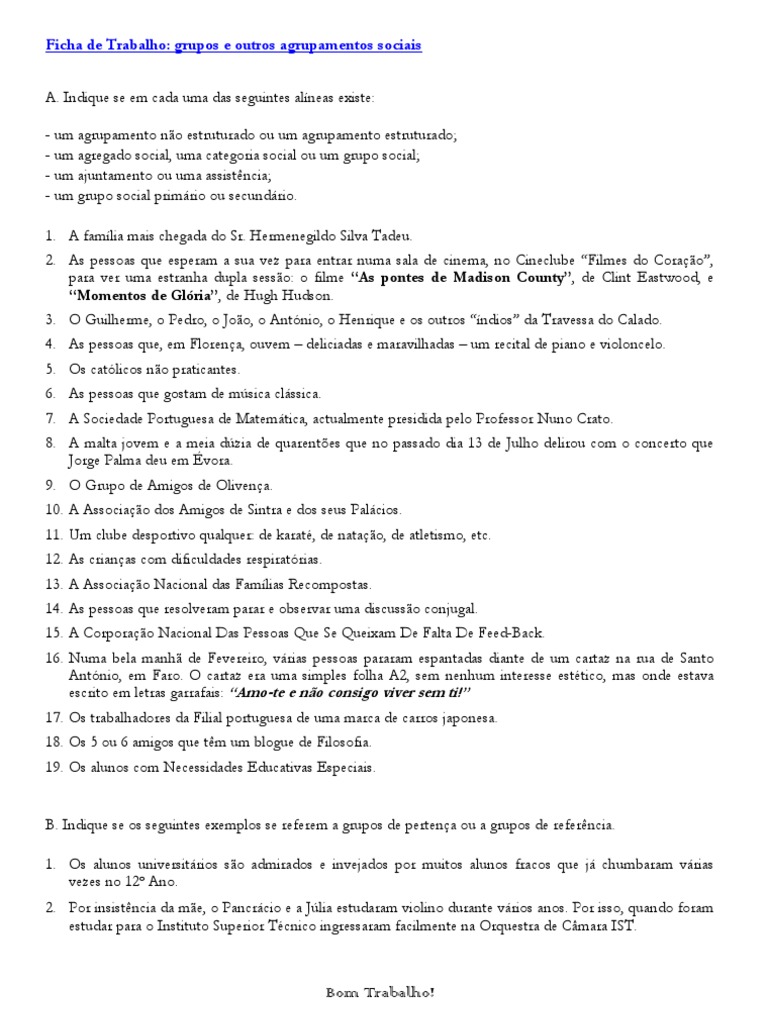 Análise de Agrupamentos Sociais | PDF | História