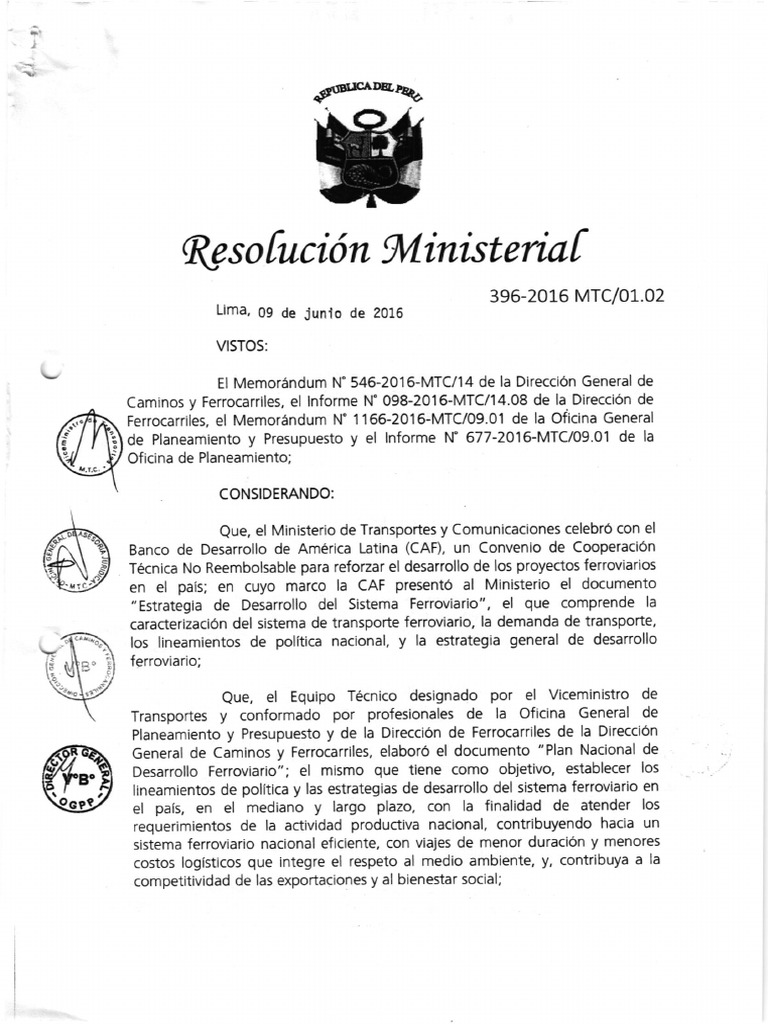 Plan Nacional De Desarrollo Ferroviario Pdf Pdf Planificación