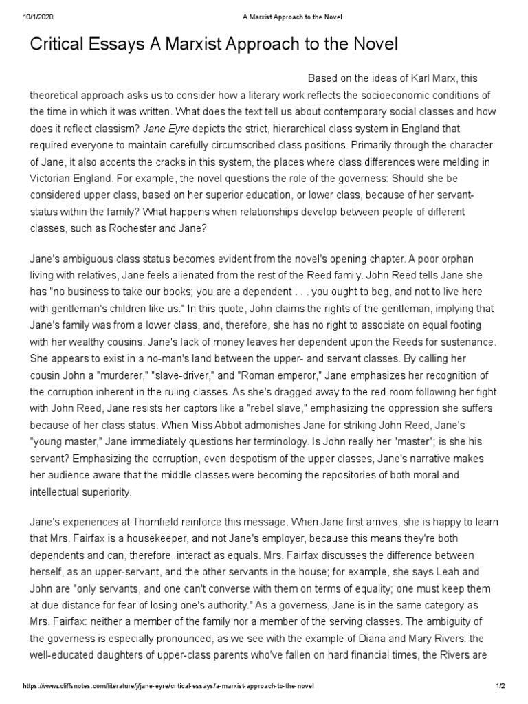 Marxism in Jane Eyre's Class Struggles | PDF | Jane Eyre