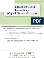 Special Rules On Capital Transactions (Capital Gains and Losses)