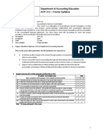 Department of Accounting Education ACP 312 - Course Syllabus
