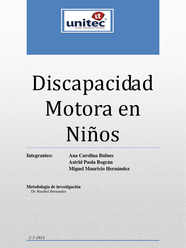 Discapacidad Motora en Niños: Estudio 2024 | PDF | Invalidez | Familia