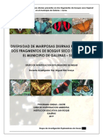 Diversidad de Mariposas Diurnas Presentes e Dos Fragmentos de Bosque Seco Tropical en El Municipio de Galeras - Sucre