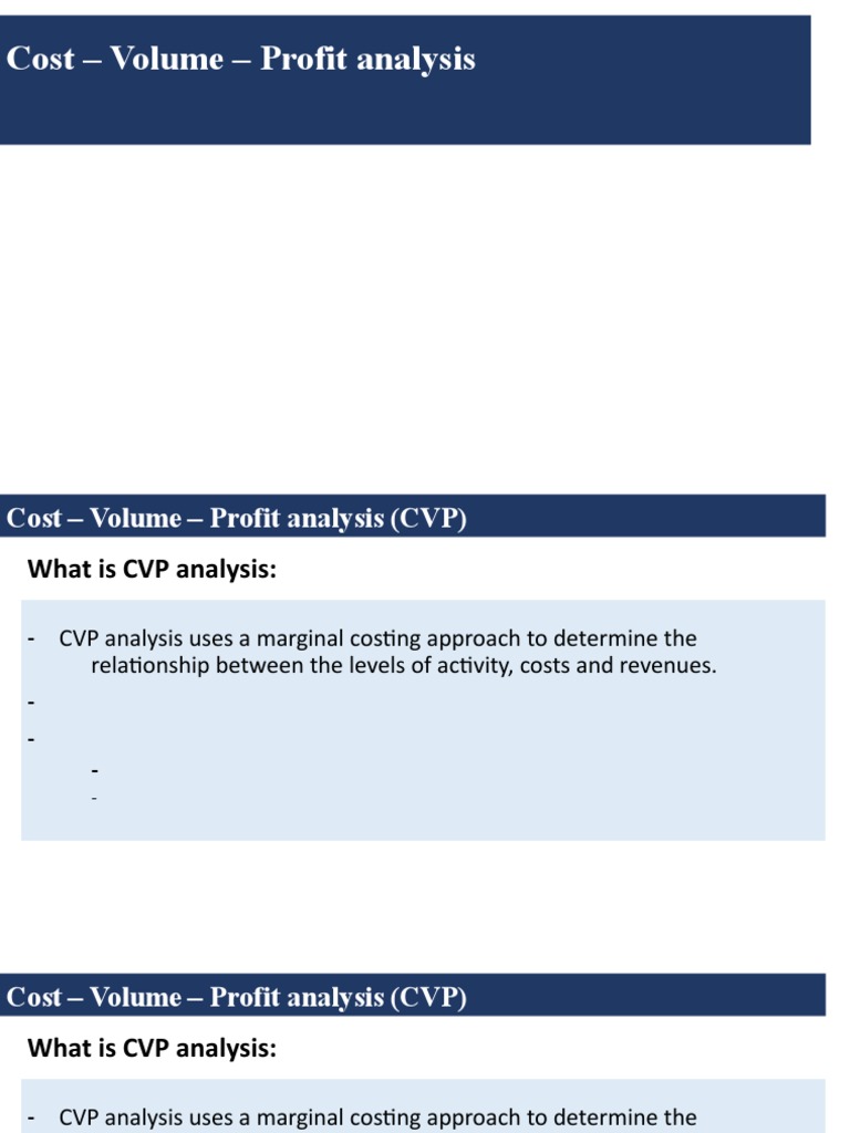 02 CVP Analysis Revised - Odp | PDF