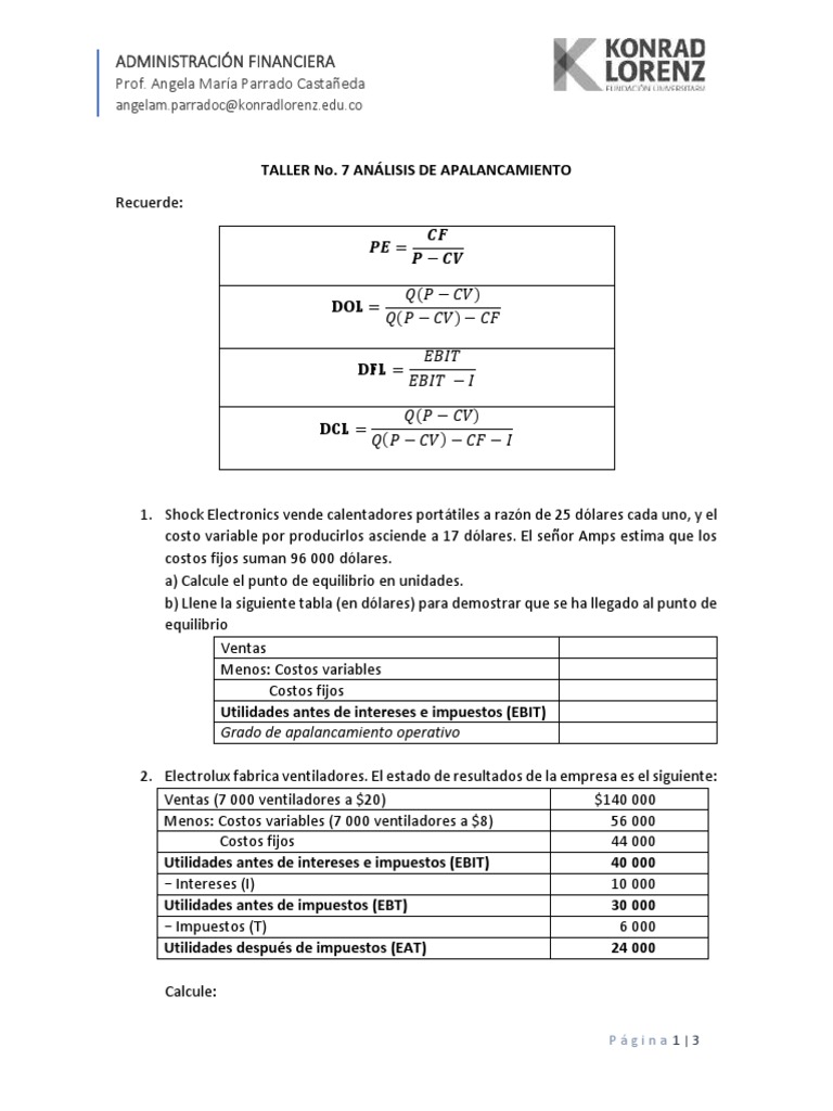 Análisis de Apalancamiento Financiero | PDF | Apalancamiento (Finanzas ...
