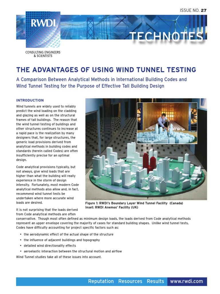 Technotes: The Advantages of Using Wind Tunnel Testing | PDF | Wind ...