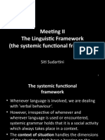 Meeting II Systemic Functional Framework