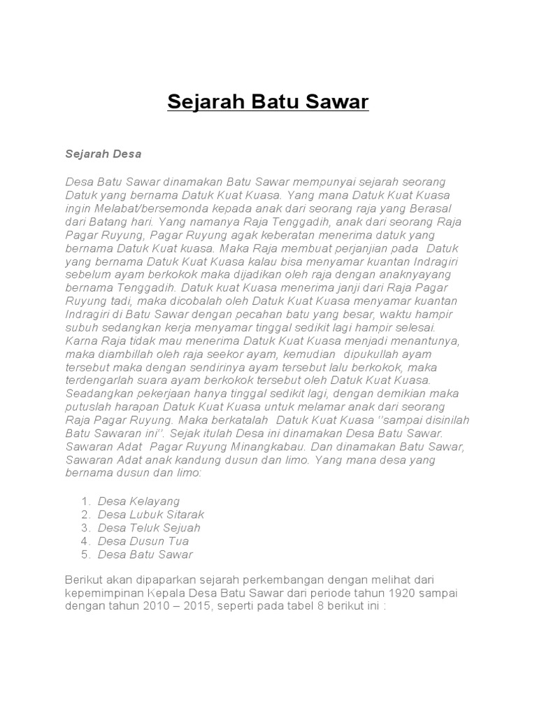 Sejarah Batu Sawar | PDF