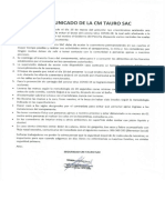 3. DIFUSION COMUNICADO DE CM TAURO