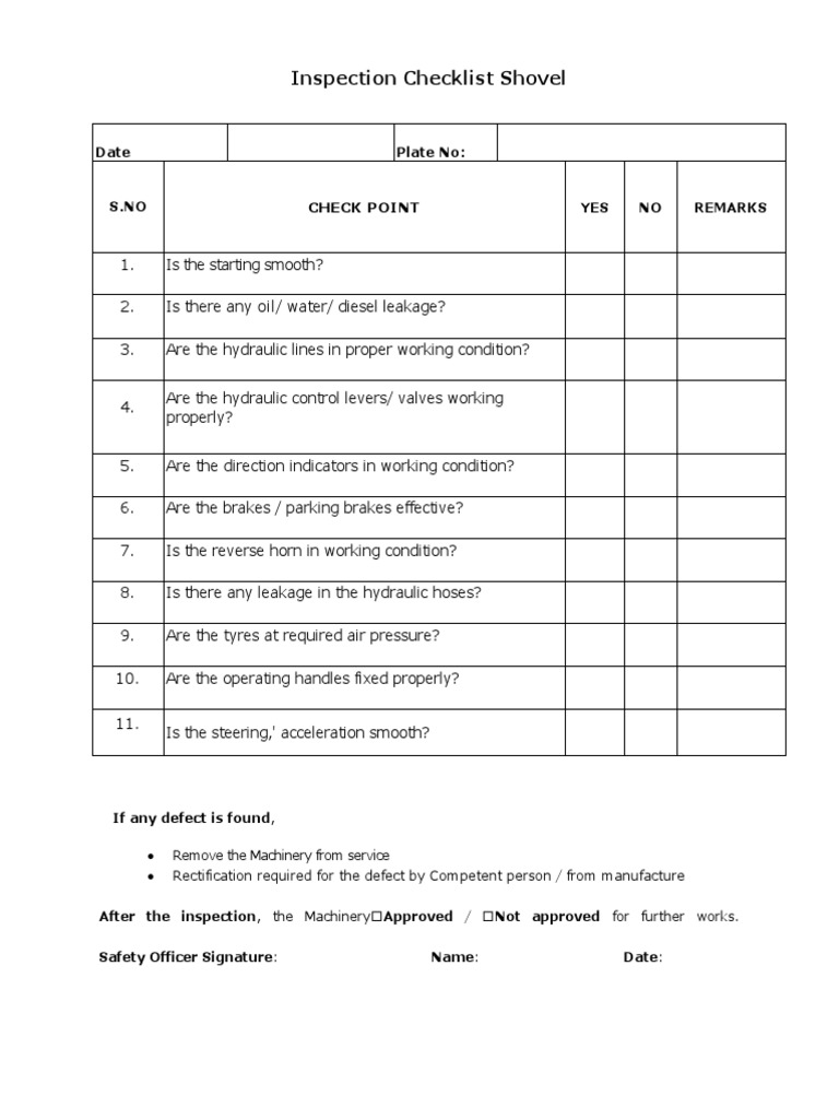 Wheel Loader Checklist | PDF