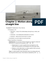 Chapter 2. Motion Along A Straight Line: Lecture 3. Displacement, Time, Velocity