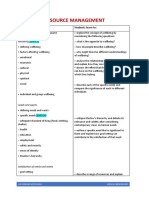 Resource Management: Students Learn About: Students Learn To