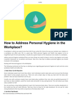 Personal Hygiene in The Workplace