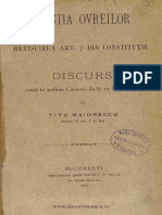 Titu Maiorescu - Revizuirea Articolului 7 Din Constitutie - 1888