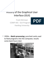 History of The Graphical User Interface (Gui) : Frank Mccown Comp 445 - Gui Programming Harding University