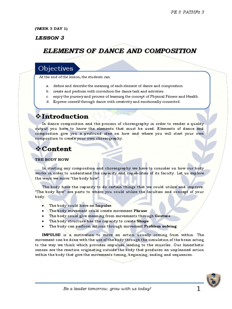 Pe 3 Pathfit 3 Module Week 3 Download Free Pdf Dances Foods